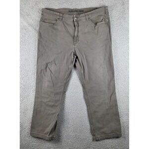 Duluth Trading Pants Mens 42x30 (39x28) Gray Flex Fire Hose Work Wear Relaxed